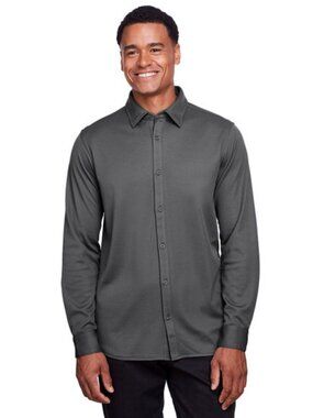 Devon & Jones Men's Plaited Casual Shirt Graphite Large